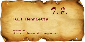 Tull Henrietta névjegykártya